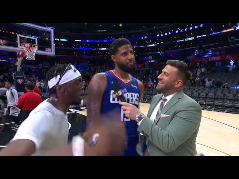 The most awkward MVP chant for Paul George by Reggie Jackson? 😂😂