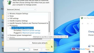 Edit Link state power management in Windows 11