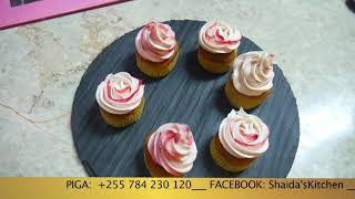 HOW TO MAKE ROSETTE WITH BUTTERCREAM ON CUPCAKES/ JINSI YA KUTENGENEZA ROSETTE NJU YA CUPCAKES