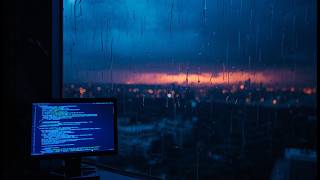Rainy Debugging Room to Glass Skyline — A Late Night Drift | 9 Min Deep Focus Interlude
