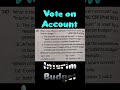Vote on Account &amp; Interim Budget