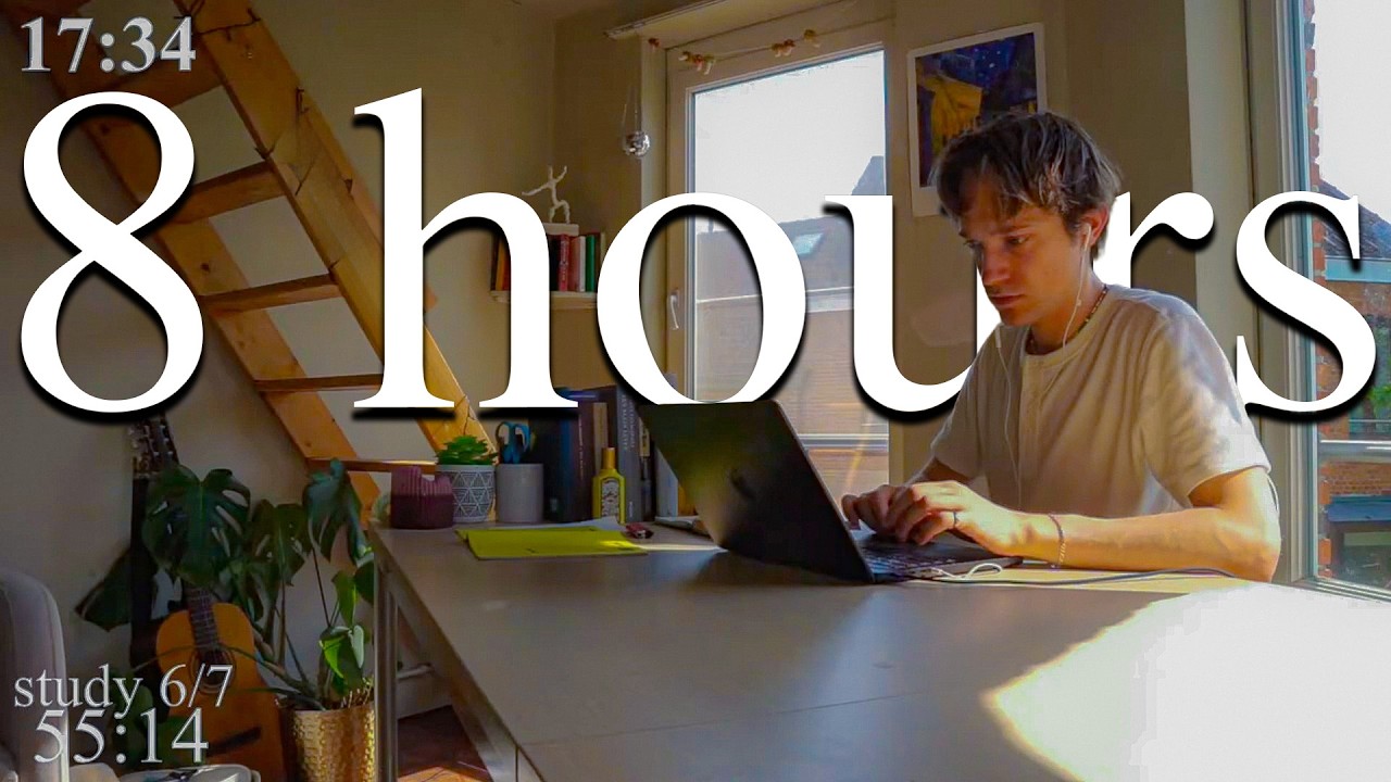 LIVE-Special from Belgium | 8-HOUR study with me in Gent 📚⛈️ rain sounds & pomodoro timer 60 & 10