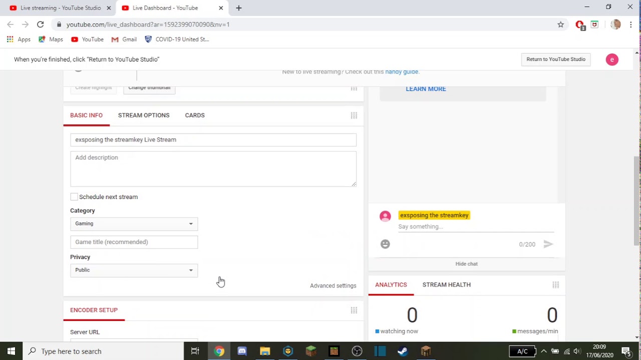 My Stream Key YouTube My stream key youtube