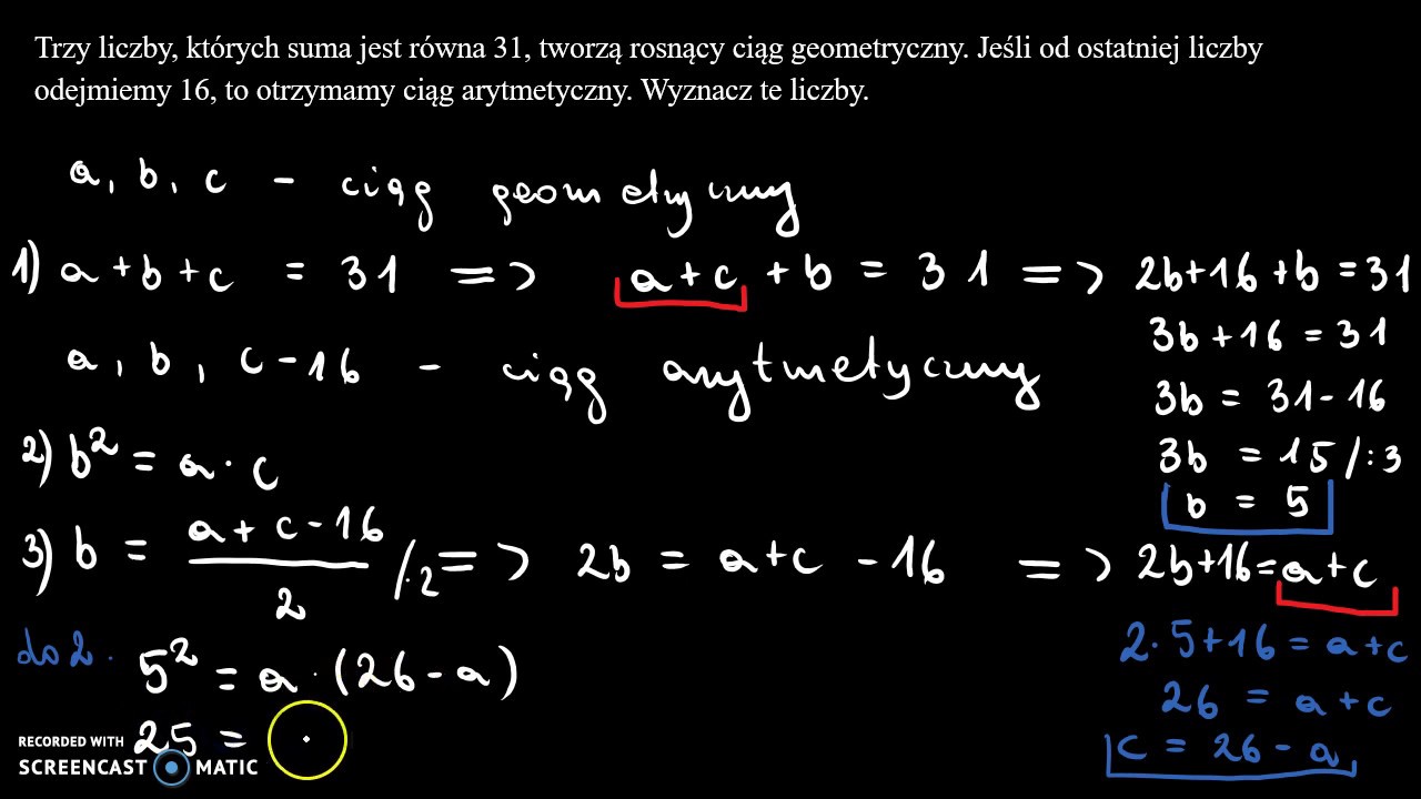 Ciągi arytmetyczne i geometryczne 3 - YouTube