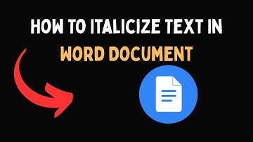How To Italicize Text In Word Document