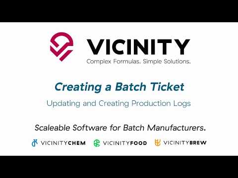 Creating Production Logs | Vicinity Software