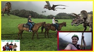 Horseback Riding and Zip Lining In Jurassic World! / That YouTub3 Family jumanji