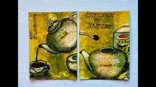 Napkin art on ATC - Ostfriesische Teezeremonie
