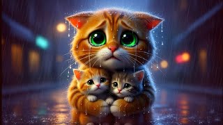 Little Cat Stuck in Rainstorm 😭 Tiny Kitten Rescue 💔 | Emotional Cat Story