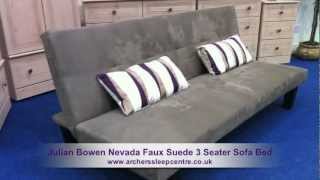 Julian Bowen Nevada Faux Suede 3 Seater Sofa Bed