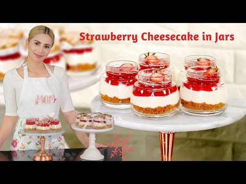 How to Make Strawberry Cheesecake | No Bake Cheesecake | Jar Cheesecake