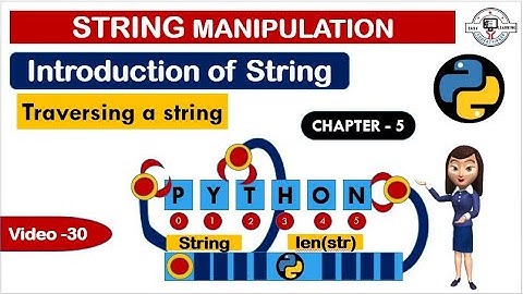Chapter -5 | String Manipulation| Introduction and Traversing a String (Video-30) | HINDI