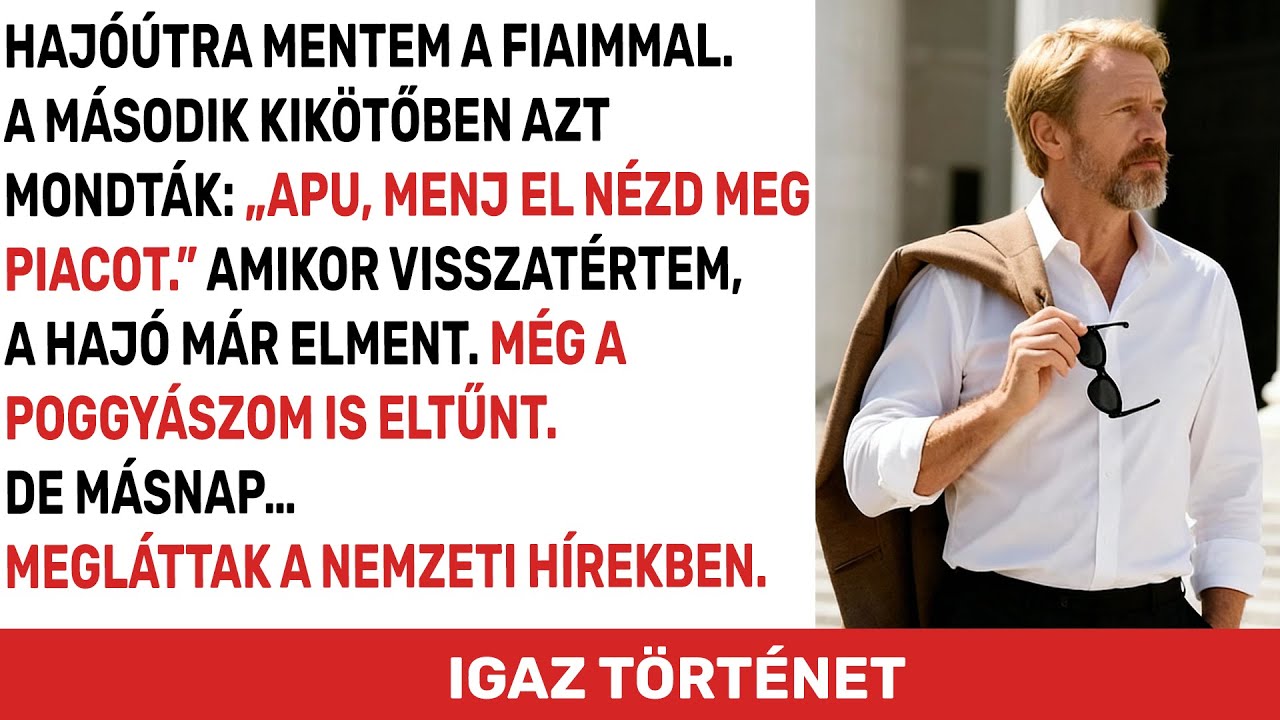 A fiam ott hagyott ENGEM EGYEDŰL egy hajóúton, de másnap megláttak a HÍREKBEN... Igaz történet.