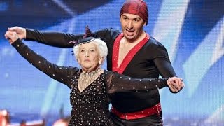 SALSA  !!!! GREAT GRANDMOTHER Sarah Paddy Jones & Nico  Britain's Got Talent SUPER BABCIA a