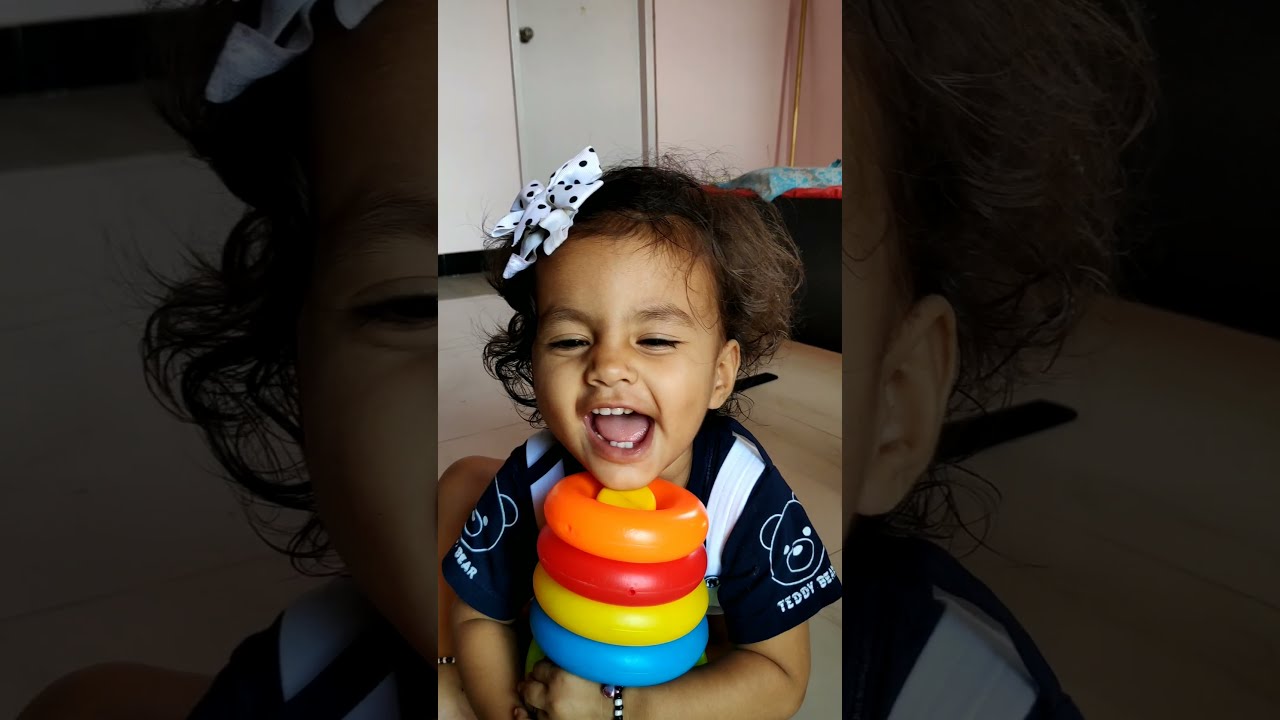 15 month baby Aru perfection in stacking ring toys😲🥰😘👌| 