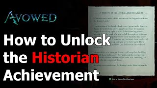 Avowed Historian Achievement Guide - A History of the Living Lands Volumes I-V in Eothasian Temple