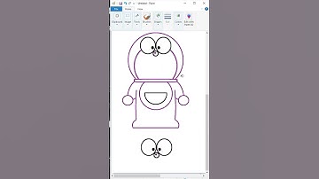 How to draw Doraemon using MS Paint #shorts