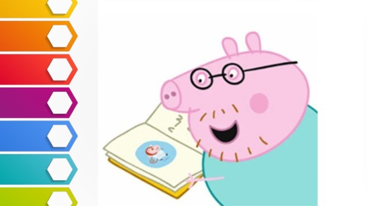 🥰😍how to draw dad peppa pig 🐷l peppa pig drawing l colorful❤💚💜 drawing l drawing for kids l drawing💕