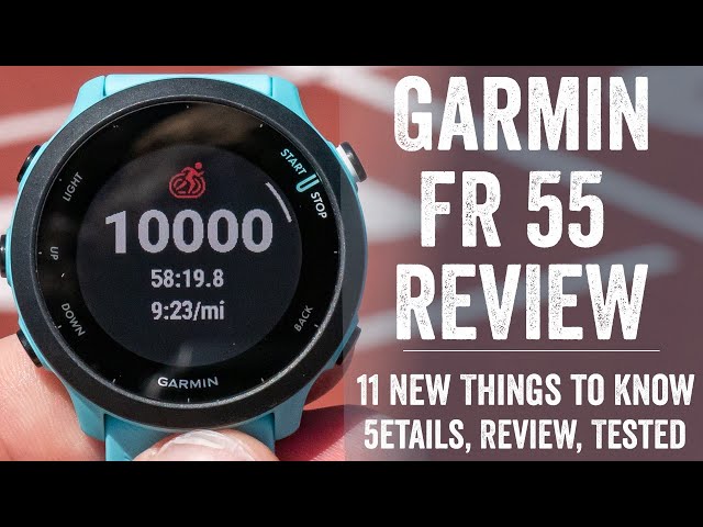 Garmin 010-02562-00 Forerunner 55, GPS Running Watch with Daily Suggested  Workouts, Up to 2 weeks of Battery Life, Black