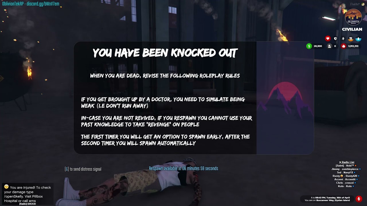 FiveM   AU US EU✈️OBLIVIONTEK ROLEPLAY    DAILY CASH BONUS!💸 CUSTOM CARS🚗    STRICT ROLEPLAY👑