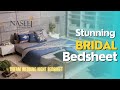 Bridal bed sheet set  wedding night bed sheet by naseej apparels  dulhan dress  bridal bedding