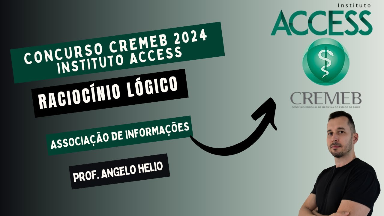 Raciocínio Lógico | Concurso CREMEB 2024 Instituto Access | Associação de Informações