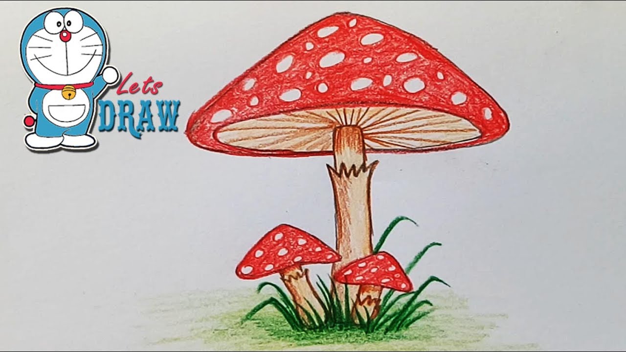 How To Draw Mushroom Step By Step Very Easy Youtube