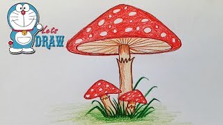 How to draw mushroom step by step (very easy)