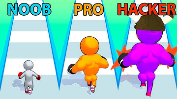 Noob vs Pro vs Hacker - LevelUp Runner,  All Levels Gameplay