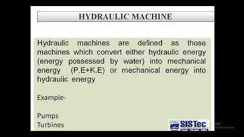 Lecture 01 Introduction to Hydraulic machines