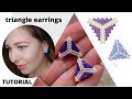 Bead earrings tutorial  triangle bead earrings  easy bead tutorial