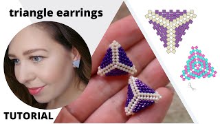 : Bead earrings tutorial | Triangle bead earrings | Easy bead tutorial