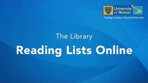 Reading Lists Online
