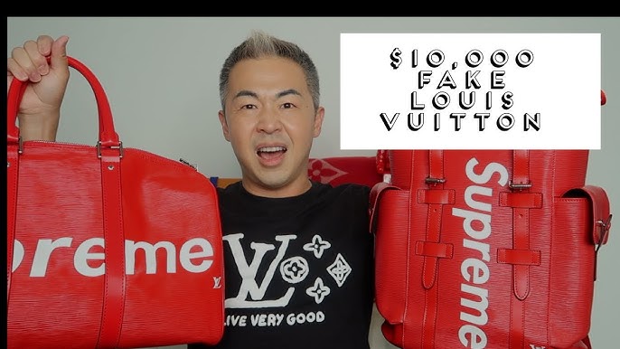 Unboxing Supreme x LV Red leather backpack, Review 💯🔥Supreme Shirt💥