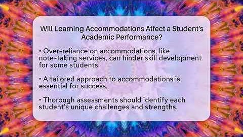 Will Learning Accommodations Affect a Student