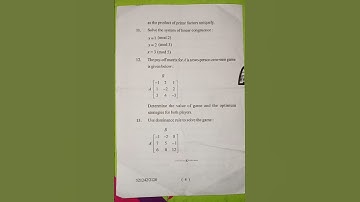 Bsc 5th semester mathematics paper -2nd  #maths ( Number theory and Game theory )