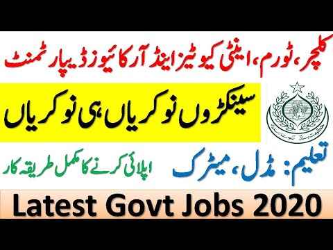 Latest Govt Jobs In Sindh 2020 | Culture Tourism And Antiquities Department Jobs | Sindh Jobs 2020