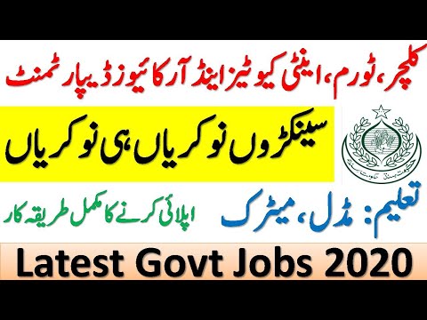 Latest Govt Jobs in Sindh 2020 | Culture Tourism and Antiquities Department Jobs | Sindh Jobs 2020