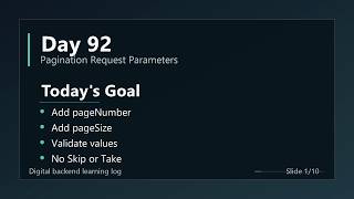 Day 92 - Add Pagination Request Parameters ASP NET Core Web API