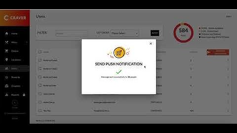 Craver Admin - Sending Push Notifications