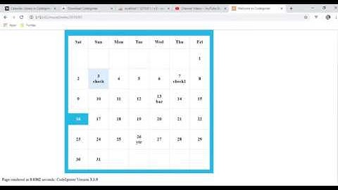 Events Calendar - Calender Library in Codeigniter Tutorial - PHP