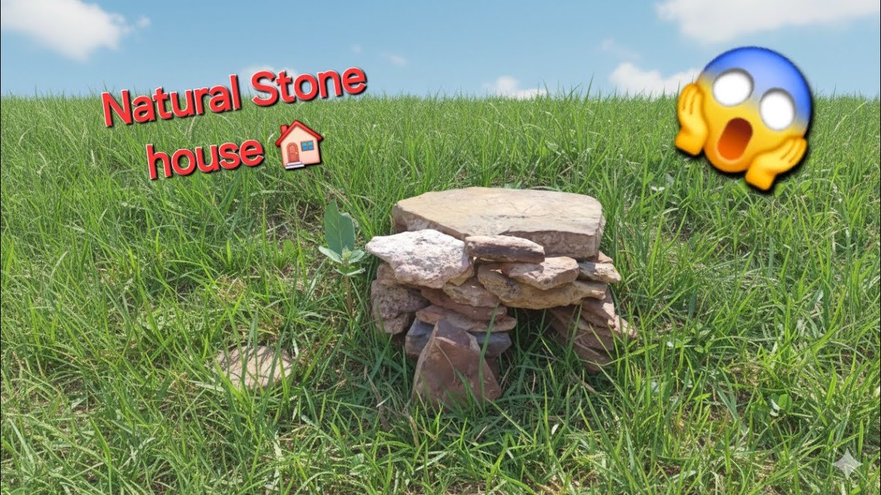 I Built a Mini Stone House from Natural Stones | Miniature Primitive Home 🏠