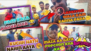 Exciting Rope Pulling challenge | Most funny Rope challenge 😂 | 1 dost ko Lipstick lagai 😅