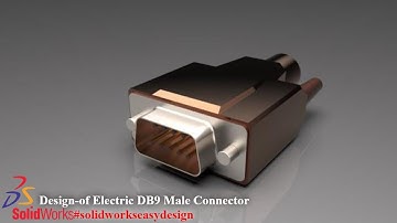 Solidworks Tutorial # 135 How to Make Electric DB9 Male Connector in solidworks By SW Easy Design