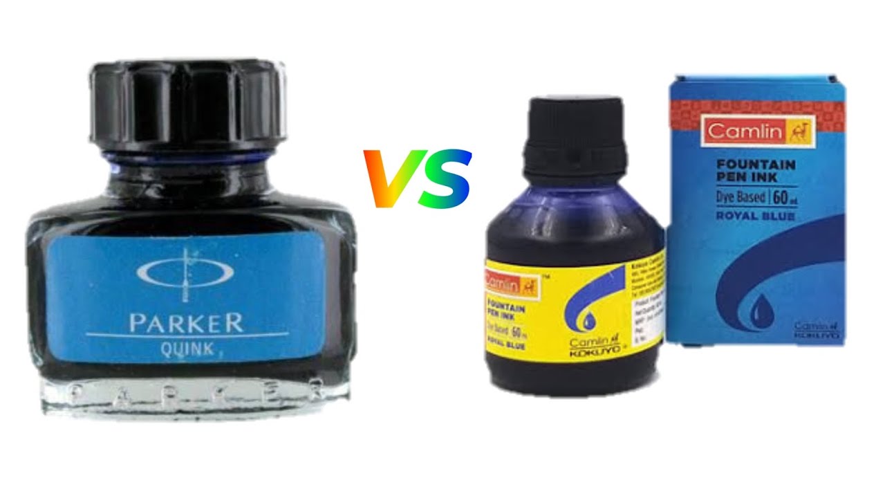 Parker Quink Blue Ink VS Camlin Royal Blue Ink Comparison And Review parker-quink-blue-black-ink-review-the-pen-addict