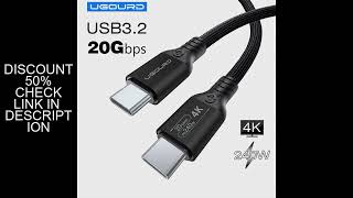 Full function 20Gbps Type C Cable USB3.2 gen2 *2 USB C 20G Data Transfer Cord USB 3 240W Fast Charge