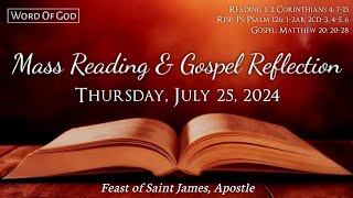 Today's Catholic Mass Readings and Gospel Reflection - Thursday, July 25, 2024