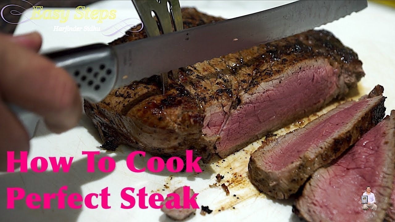 A Simple Way To Cook Steak Tasty Medium Rare Steak Youtube