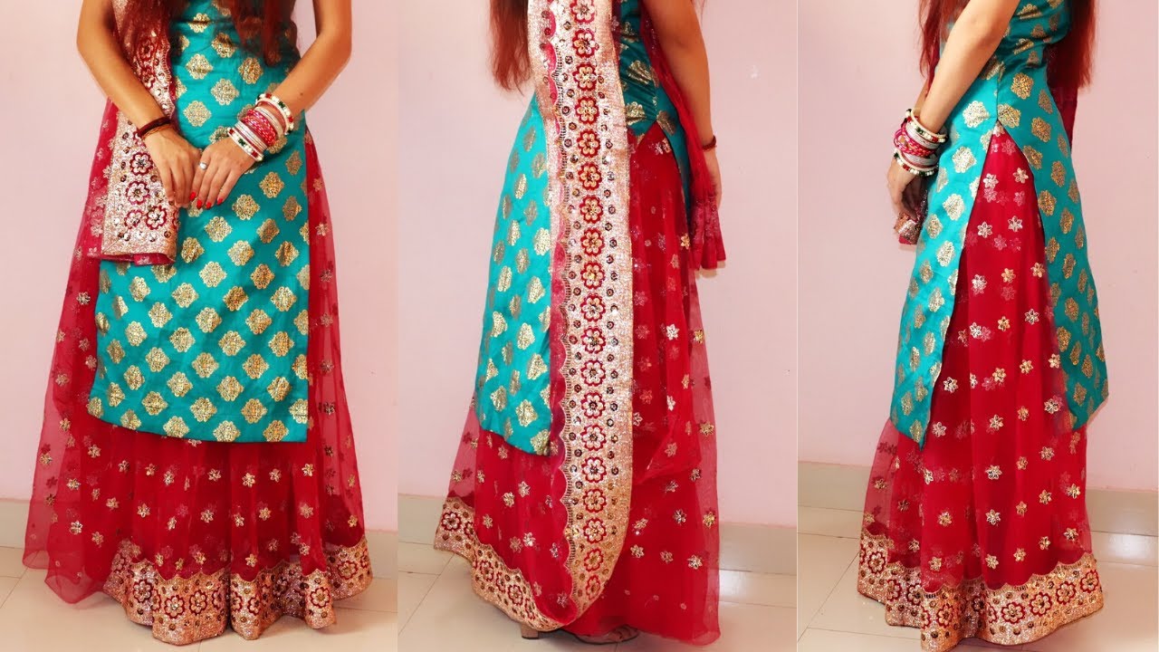 Net ki saree ka suit Clearance