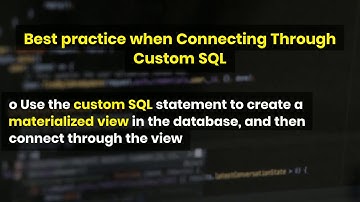 Tableau Daily #16 Best practice when Connecting Through Custom SQL